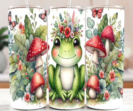 Frog with Mushrooms 20oz Tumbler