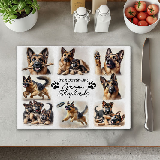 German Shepherd Dog Life is Better with Chopping Cutting Board or Coaster