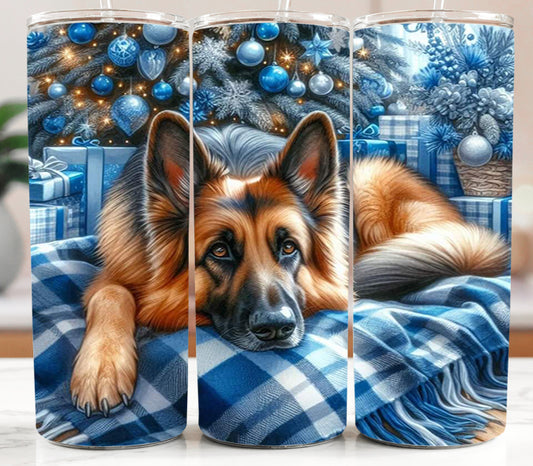Dog - German Shepherd Christmas 20oz Tumbler