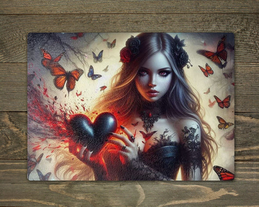 Girl with Heart Chopping Cutting Board