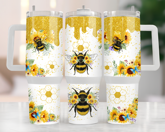 Bees Gold 40oz Tumbler