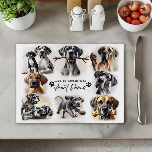 Great Dane Dog Life is Better with Chopping Cutting Board or Coaster