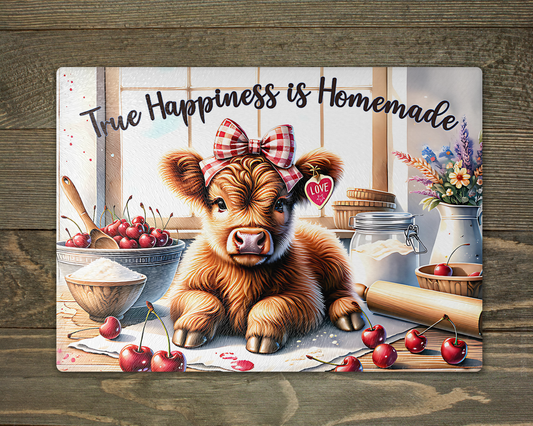 Highland Cow Happiness Chopping Cutting Board