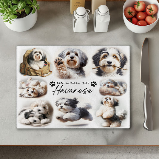 Havanese Dog Life is Better with Chopping Cutting Board or Coaster
