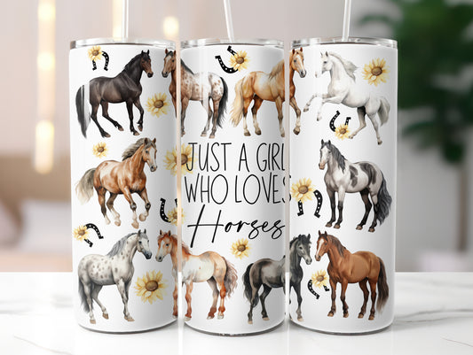 Horse Girl Who Loves Horses 20oz Tumbler