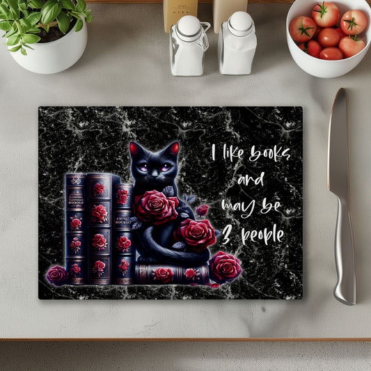 I Like Books Chopping Cutting Board or Coaster