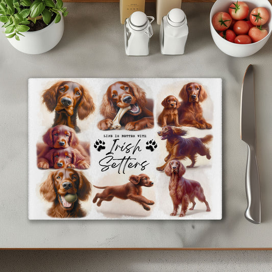 Irish Setter Dog Life is Better with Chopping Cutting Board or Coaster