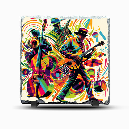 Jazz Band Design Printed Rock Slate