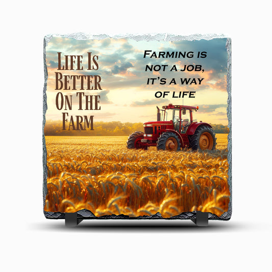 Farm Life Design Printed Rock Slate