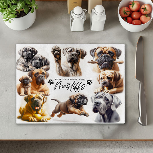 Mastiff Dog Life is Better with Chopping Cutting Board or Coaster