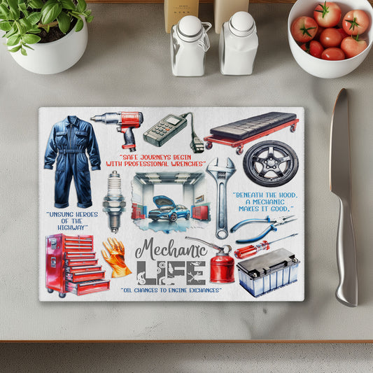 Mechanic Life Chopping Cutting Board or Coaster