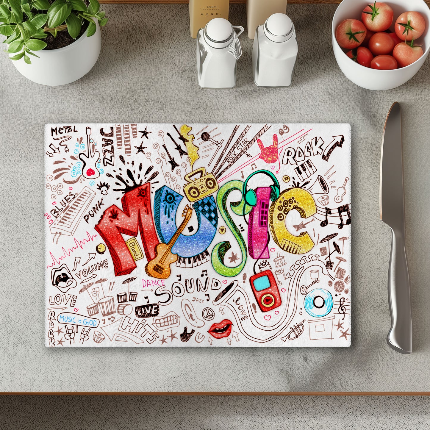 Music Chopping Cutting Board or Coaster