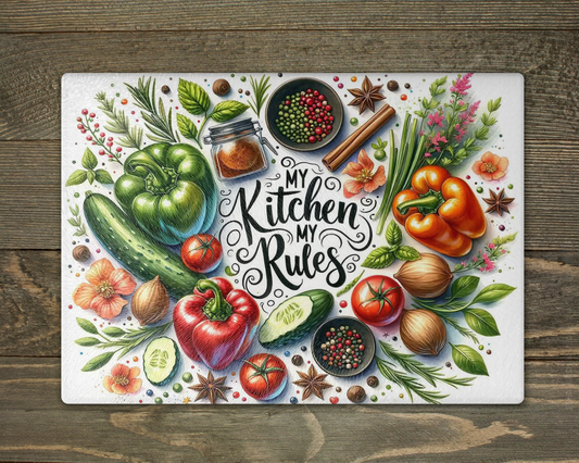 My Kitchen, My Rules Chopping Cutting Board