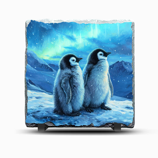 Penguins Design Printed Rock Slate