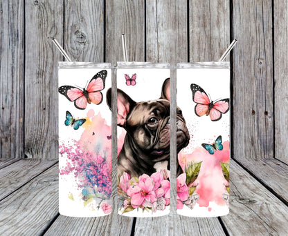 Dog Pink Frenchie 20oz Tumbler