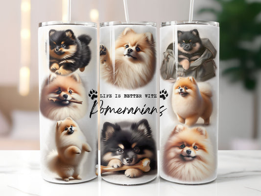 Pomeranian Dog Life is Better with 20oz Tumbler