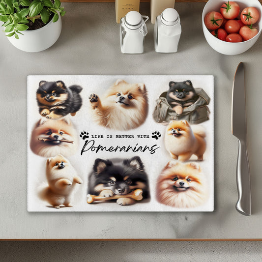 Pomeranian Dog Life is Better with Chopping Cutting Board or Coaster