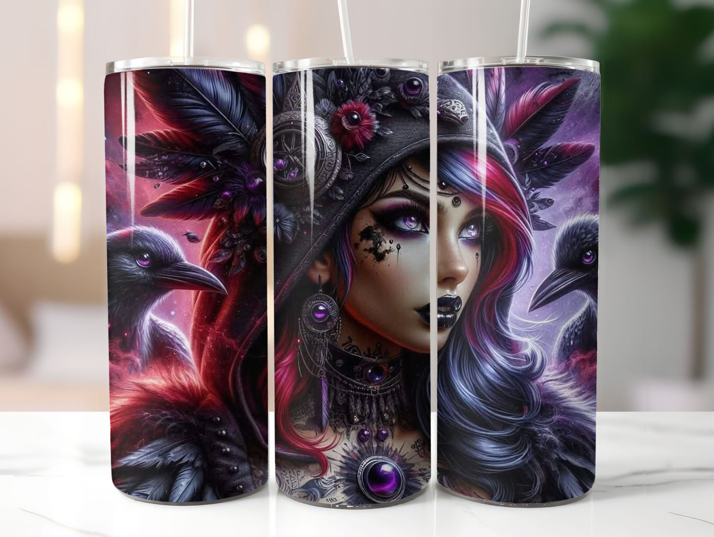 Purple Woman with Ravens 20oz Tumbler