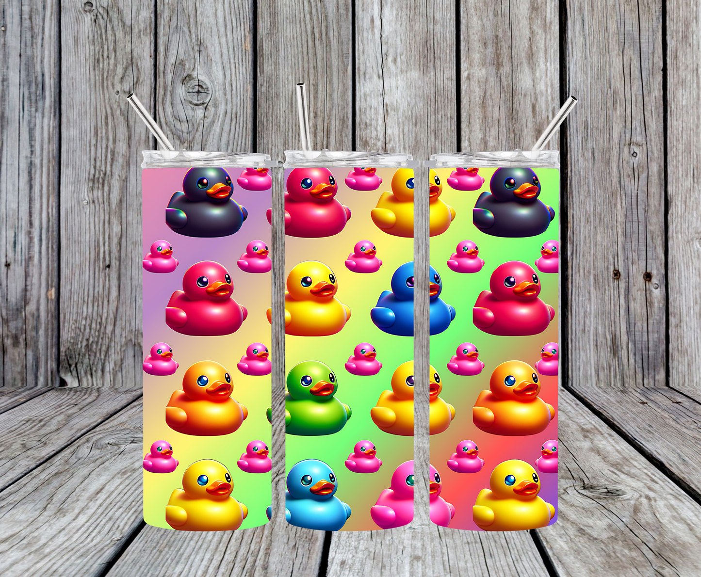 Rainbow Ducks 20oz Tumbler