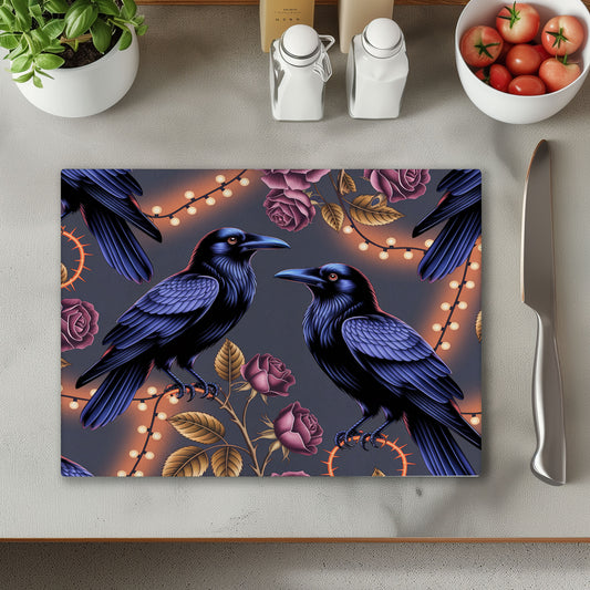 Raven Lights Glass Chopping Cutting Board