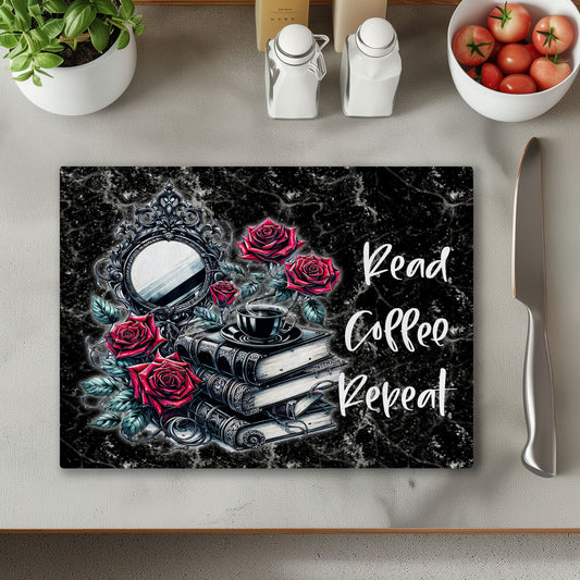 Read, Coffee, Repeat Books Chopping Cutting Board or Coaster