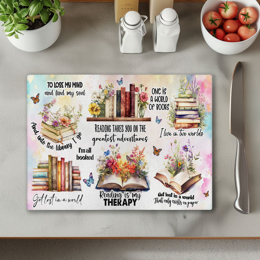 Reading Therapy 3 Chopping Cutting Board or Coaster