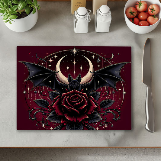 Red Bat Glass Chopping Cutting Board