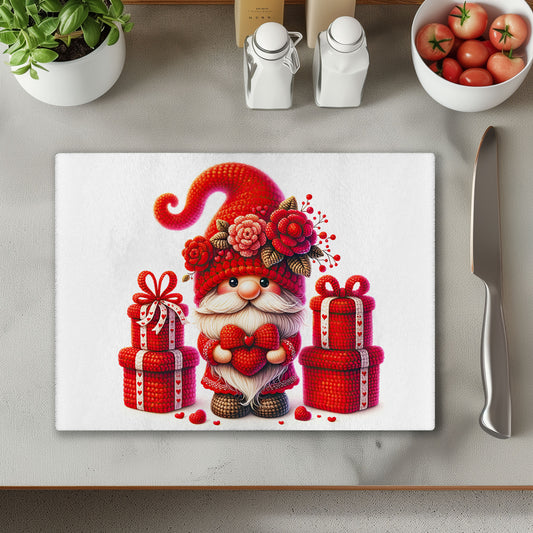 Red Gonk with Hearts 6 Chopping Cutting Board or Coaster