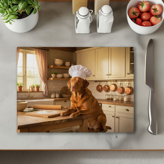 Red Labrador Dog Chef Chopping Cutting Board or Coaster