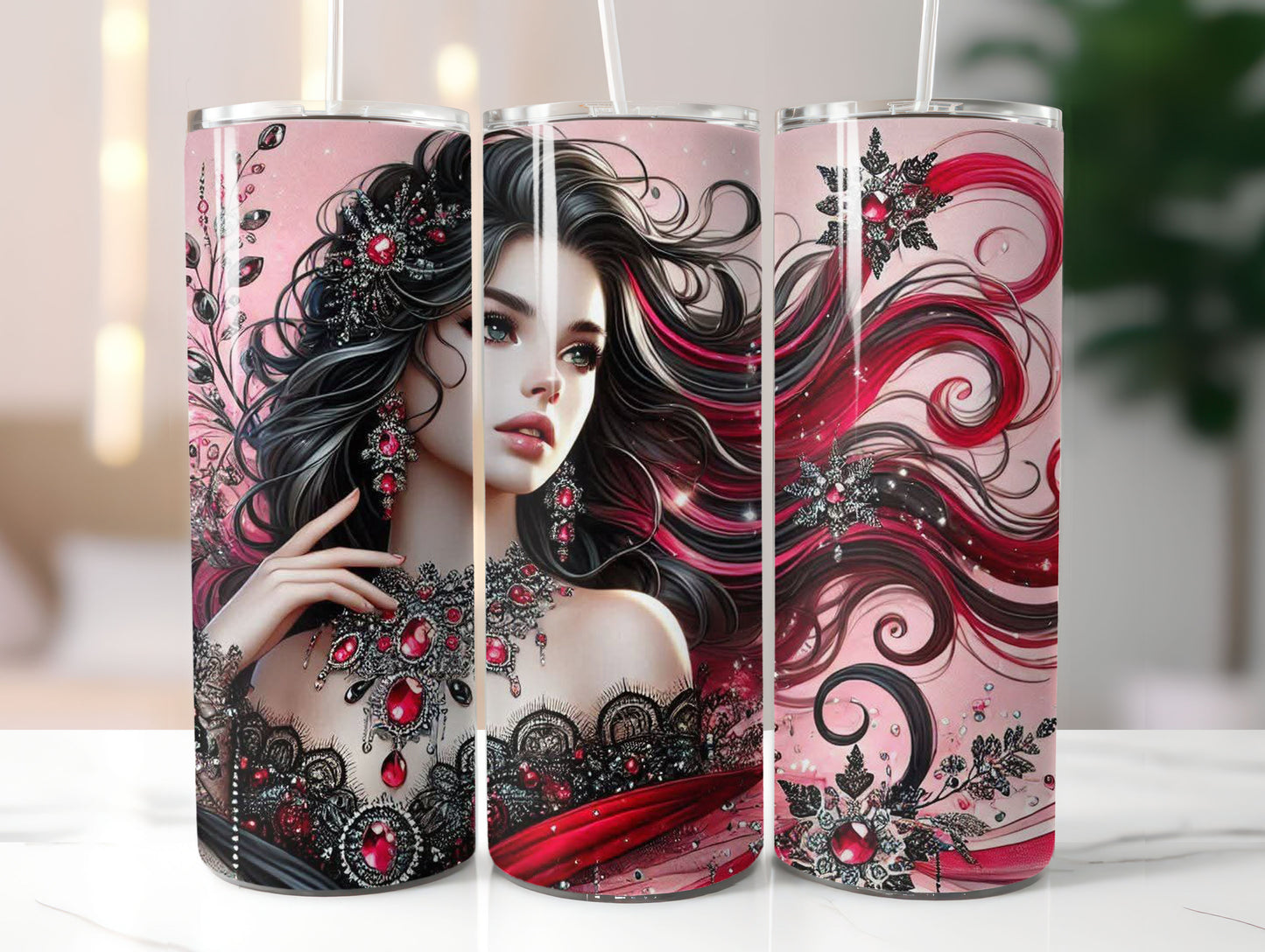 Red Hair Woman 3 Design 20oz Tumbler
