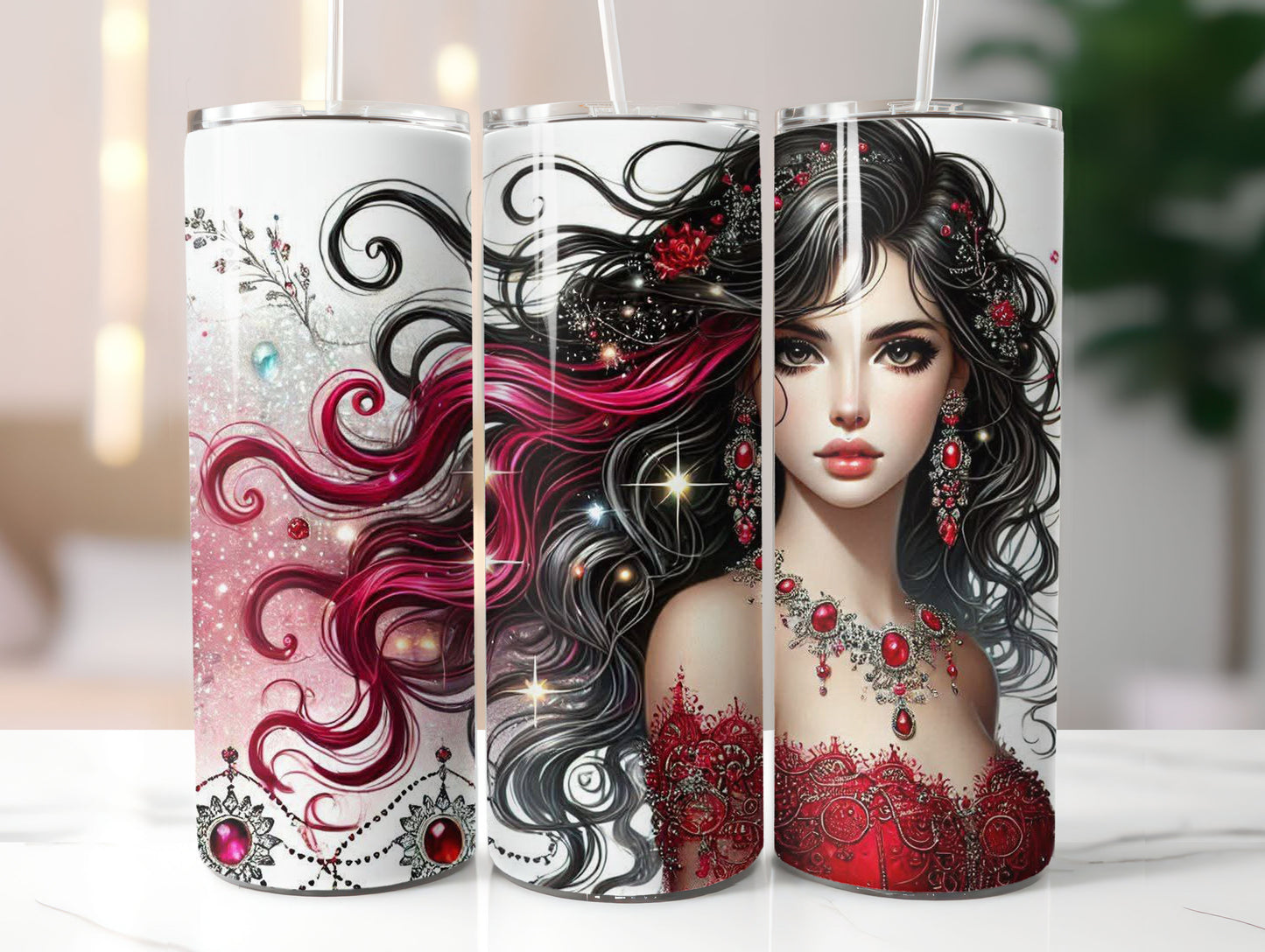 Red Hair Woman 6 Design 20oz Tumbler