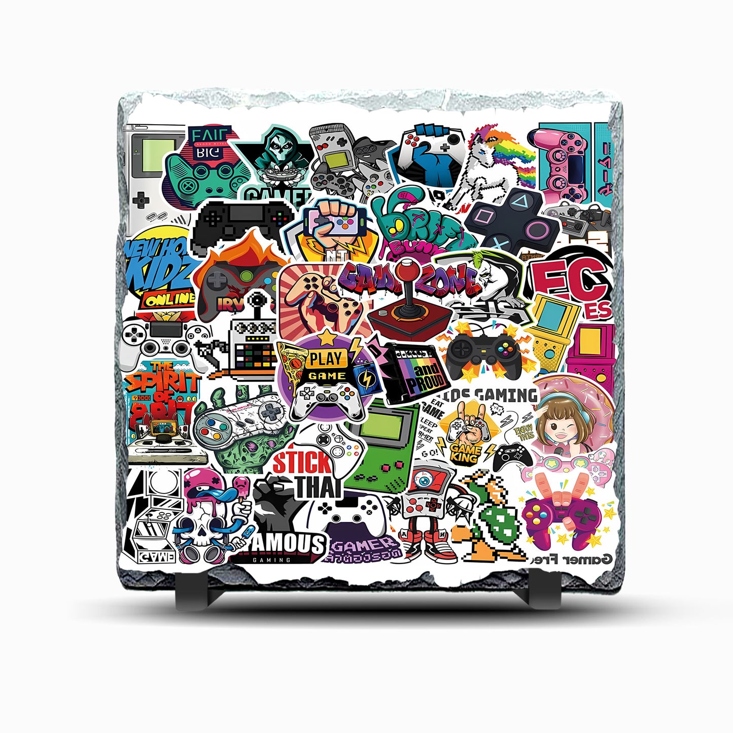Retro Gamer Design Printed Rock Slate