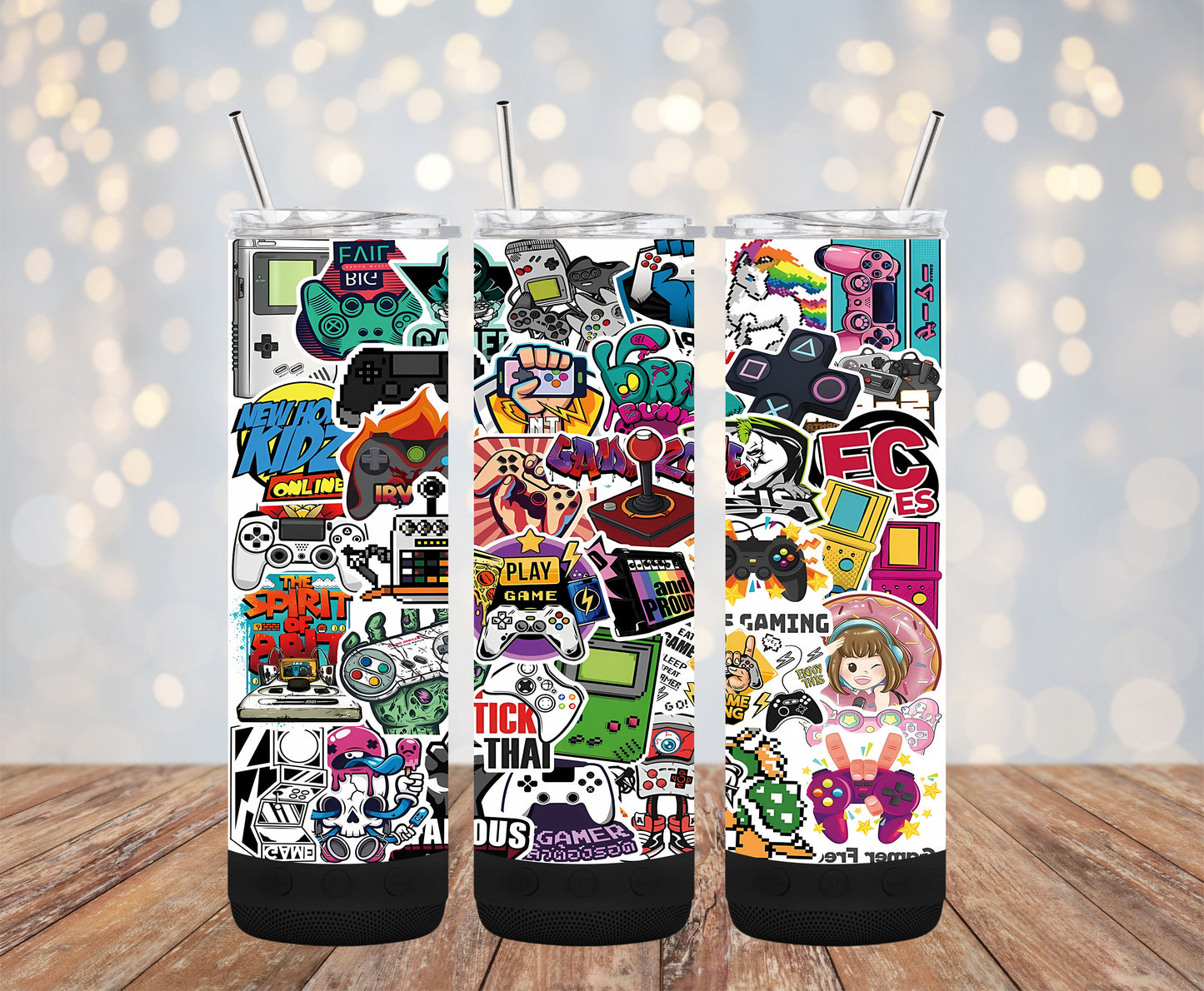 Retro Gamer 20oz Bluetooth Speaker Tumbler