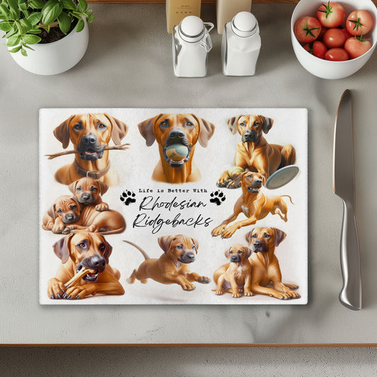 Rhodesian Ridgeback Dog Life is Better with Chopping Cutting Board or Coaster