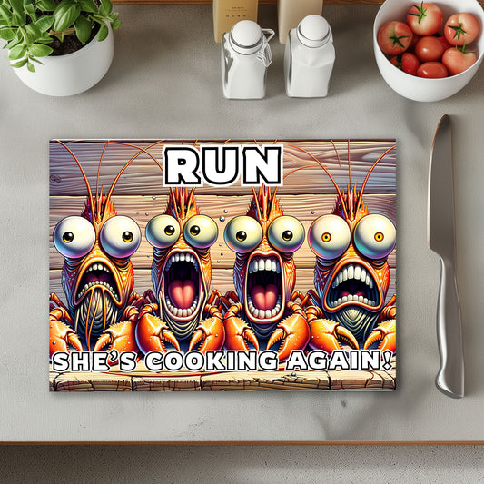 Shrimps Run Chopping Cutting Board or Coaster