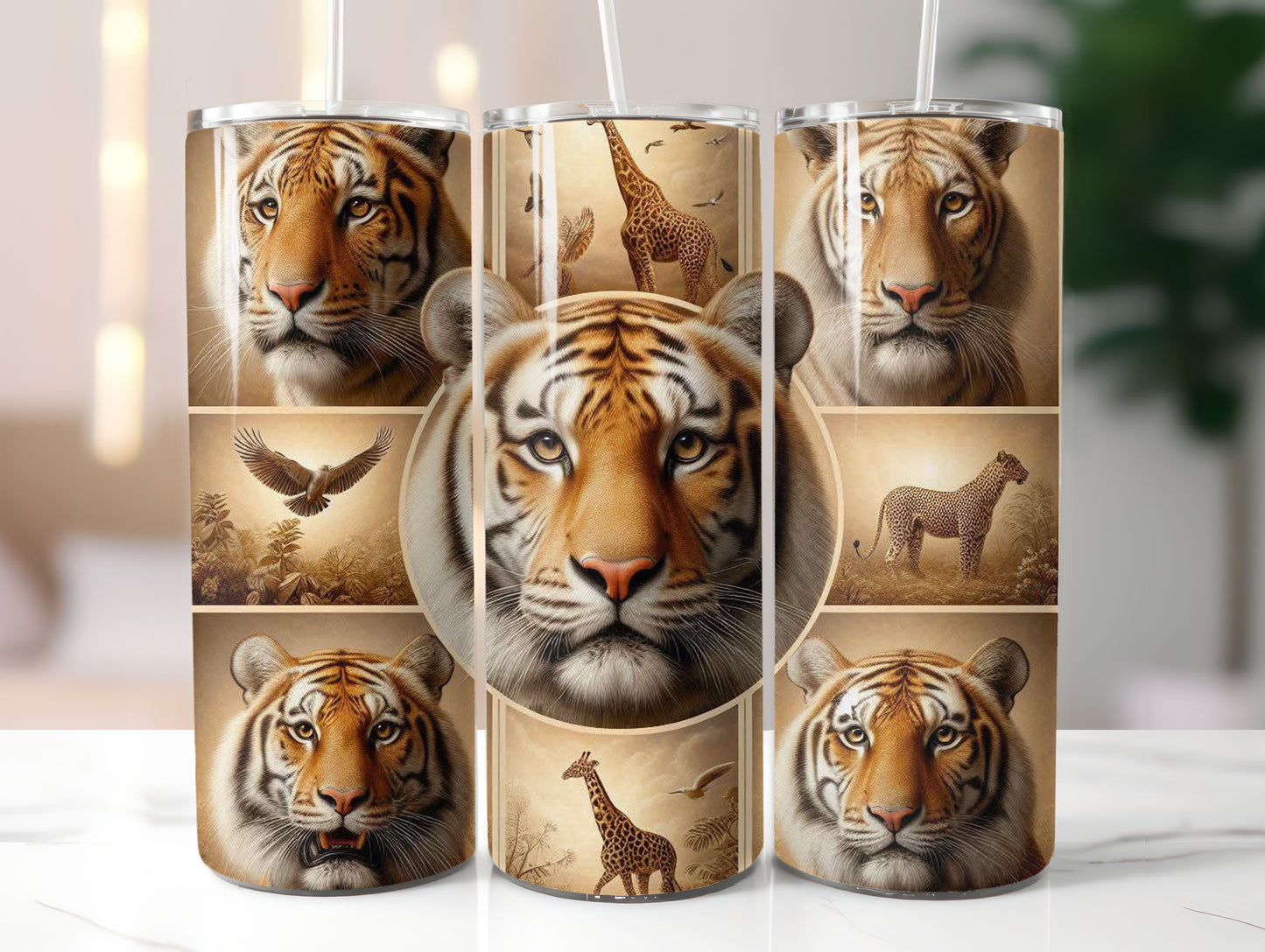 Safari Animals (4) 20oz Tumbler