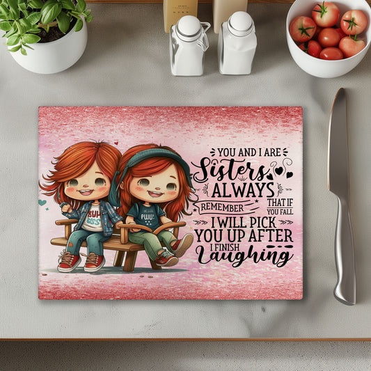 Sisters Pink 3 Chopping Cutting Board or Coaster