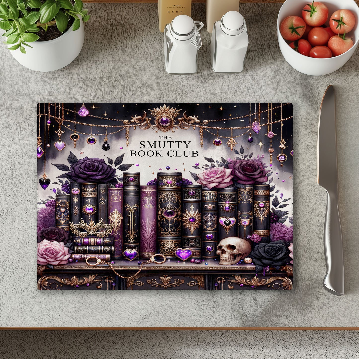 Smutty Book Club Chopping Cutting Board or Coaster