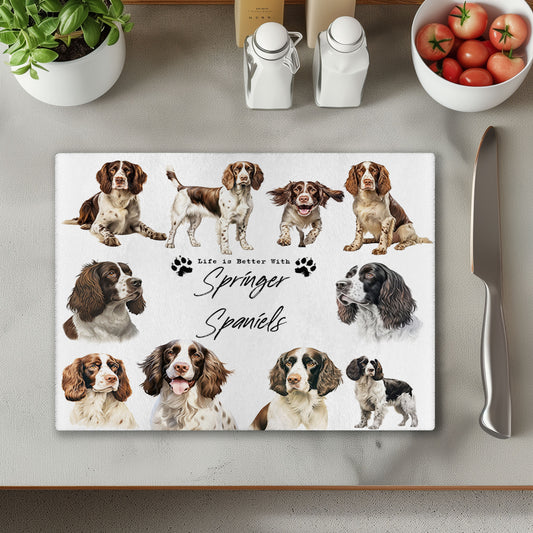 Springer Spaniel Dog Life is Better with Chopping Cutting Board or Coaster