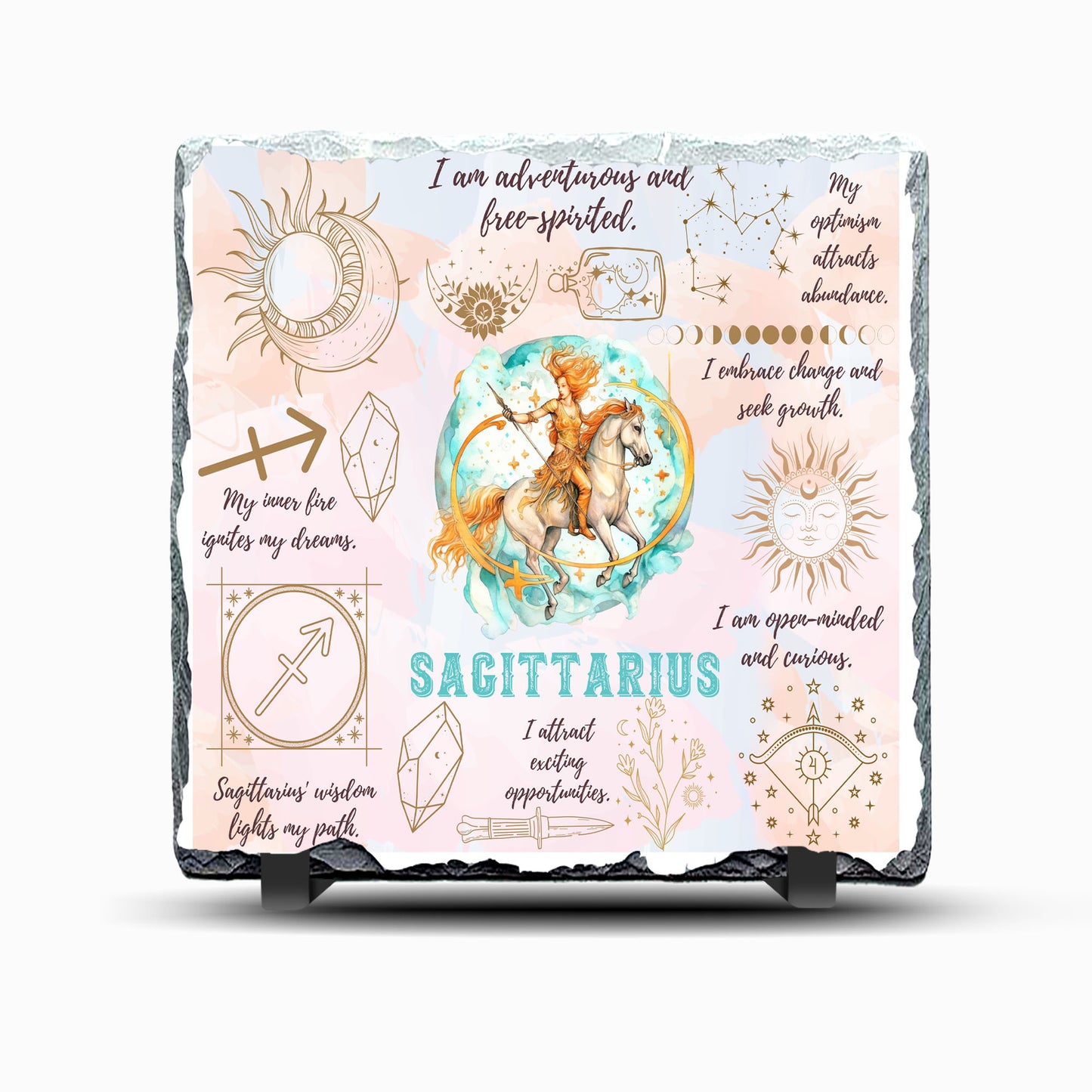 Star Sign Sagittarius Design Printed Rock Slate