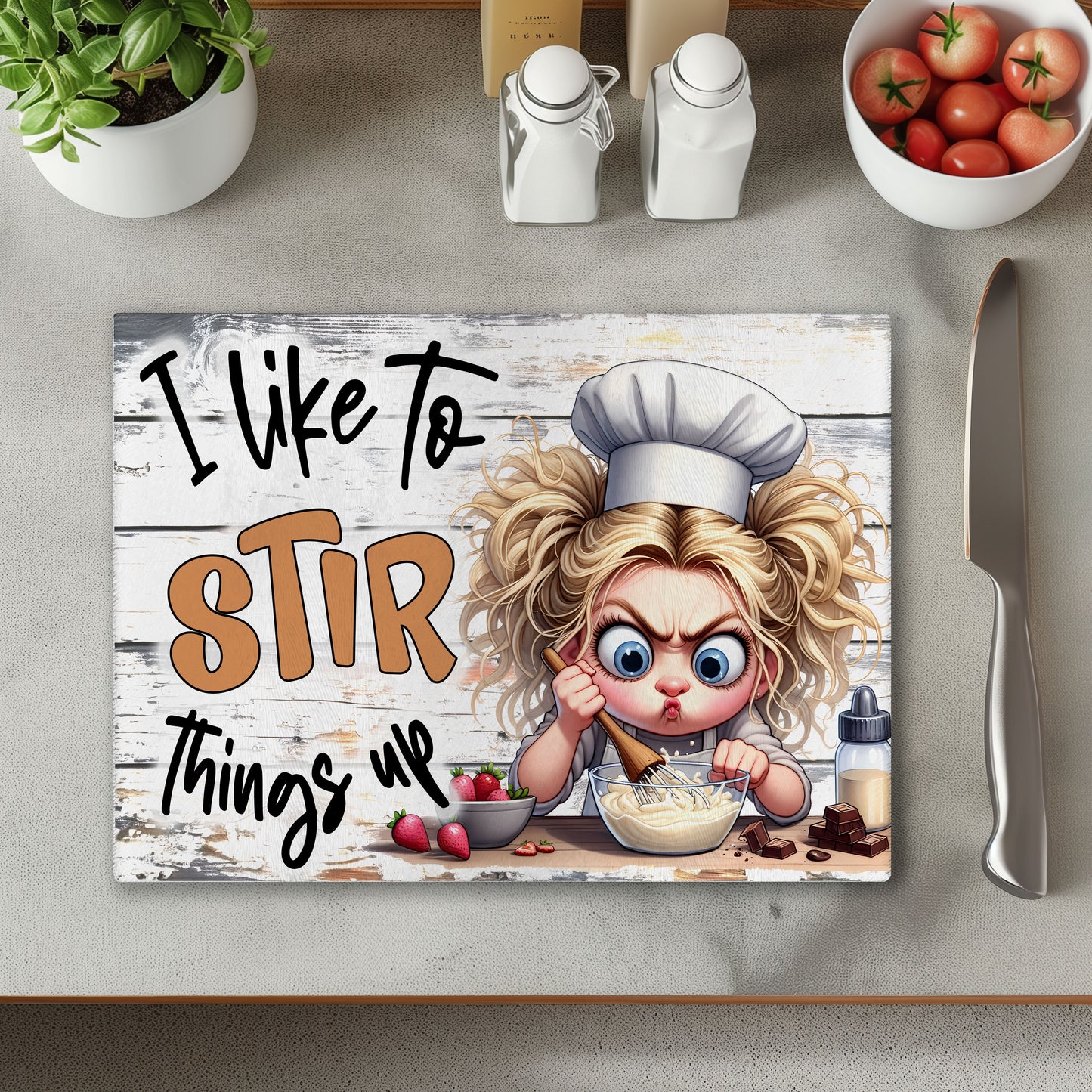 Stir Things Up 1 Chopping Cutting Board or Coaster