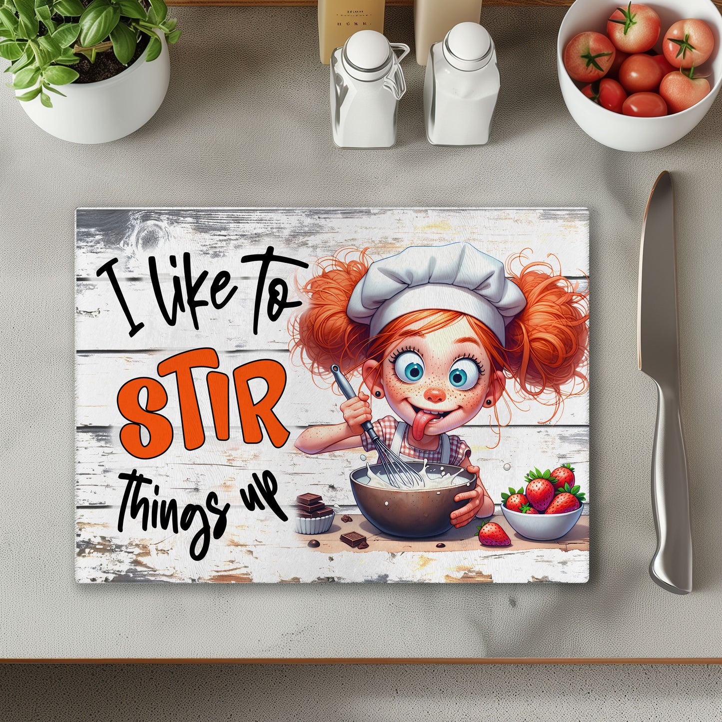 Stir Things Up 2 Chopping Cutting Board or Coaster