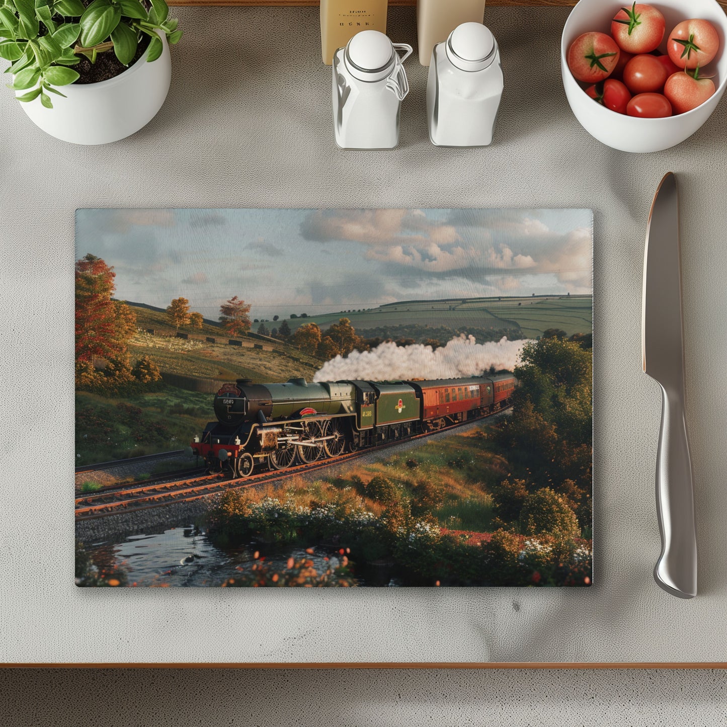 Flying Scotsman Train 2 Chopping Cutting Board