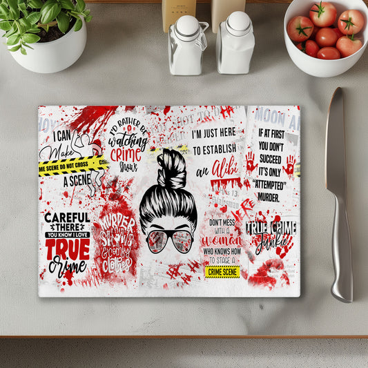 True Crime Chopping Cutting Board or Coaster