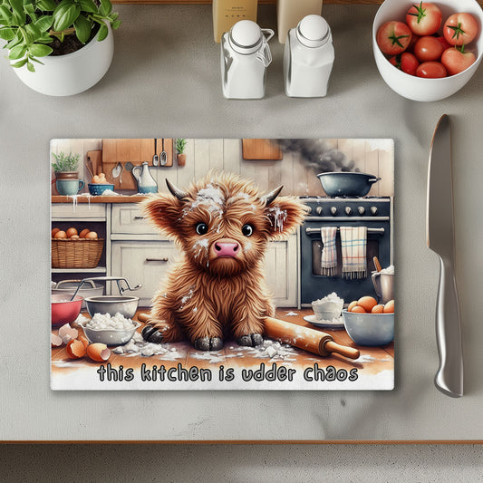 Udder Chaos Cow Chopping Cutting Board