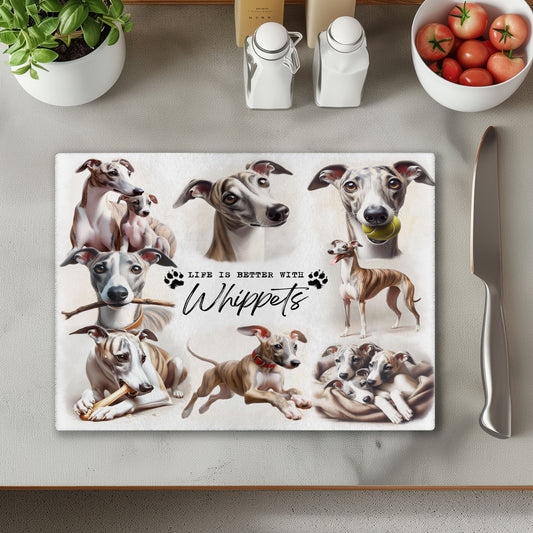 Whippet Dog Life is Better with Chopping Cutting Board or Coaster