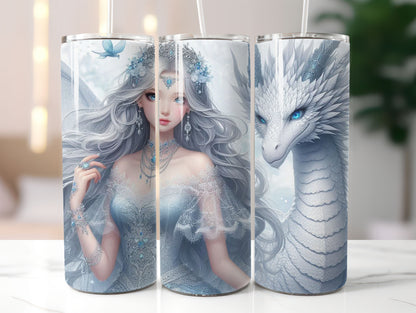 White Dragon (5) 20oz Tumbler
