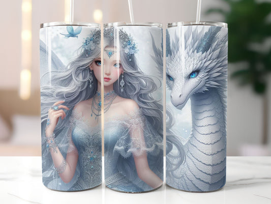 White Dragon (5) 20oz Tumbler