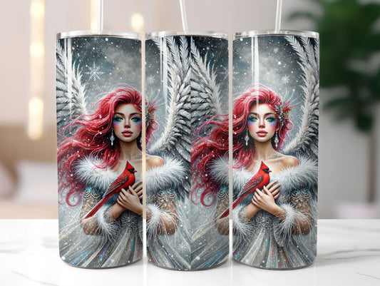 Winter Girl with Bird 3 Design 20oz Tumbler