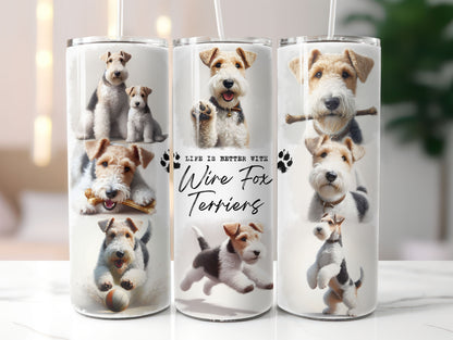 Wire Fox Terrier Dog Life is Better with 20oz Tumbler